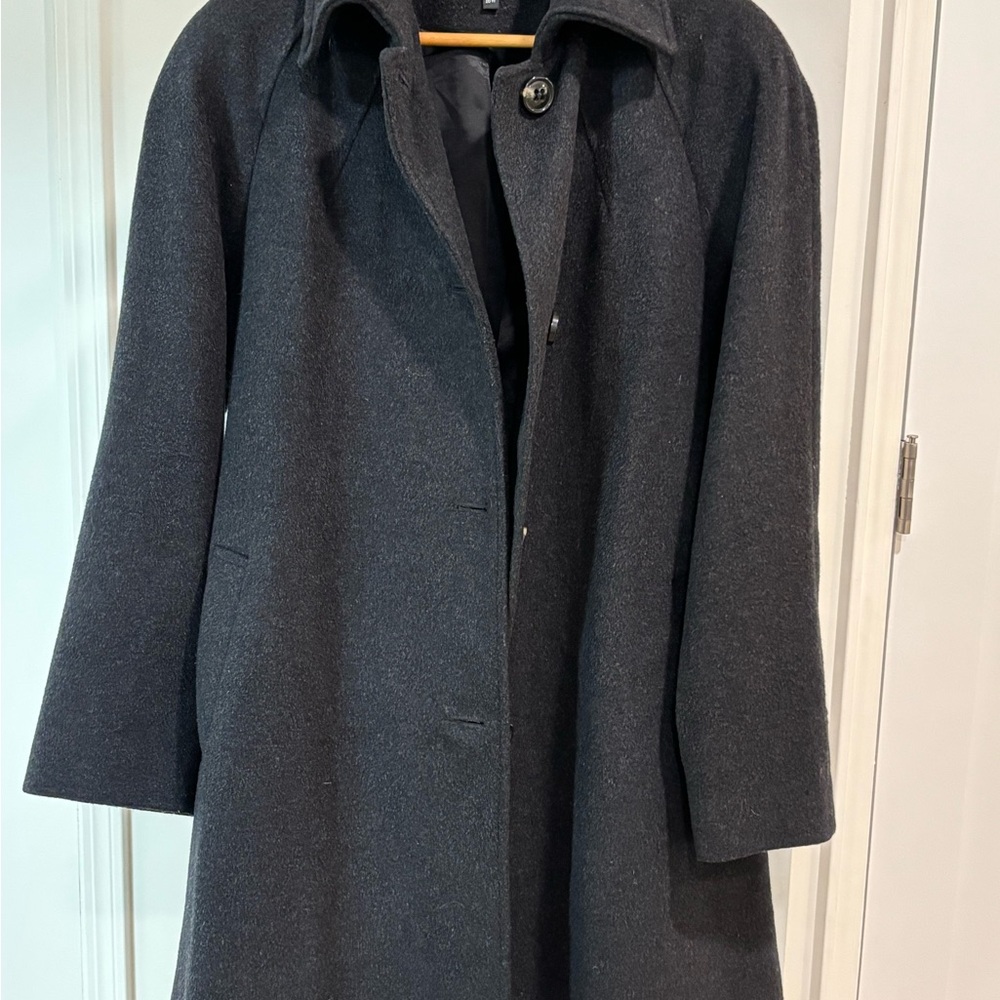 Jones New York vintage size 16W Charcoal classic wool Trench Coat style
